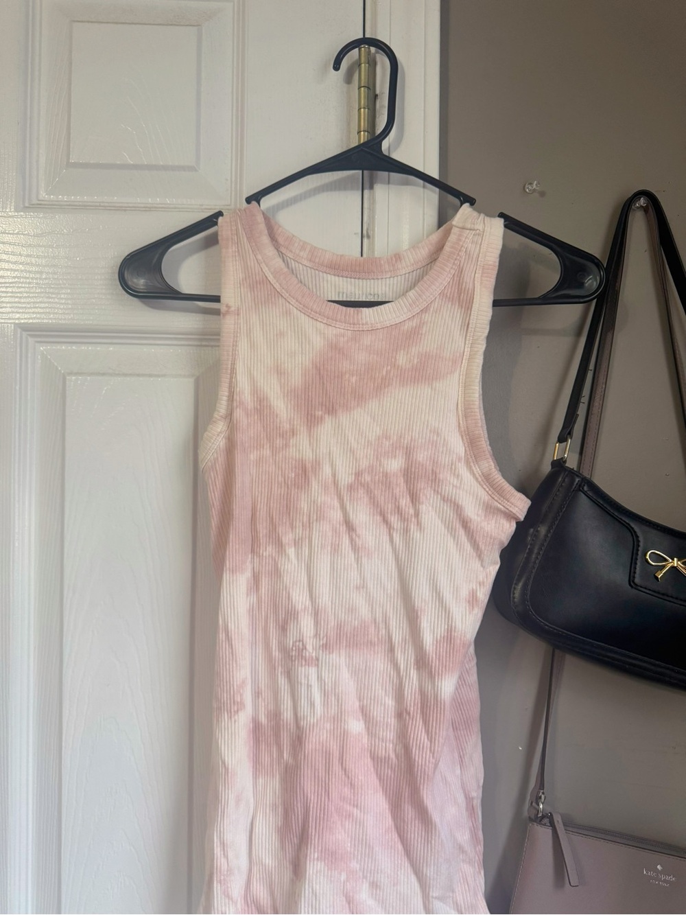 Pink tie dye tank top, size L but is SUPER FITTED, can fit a S or M!!!!